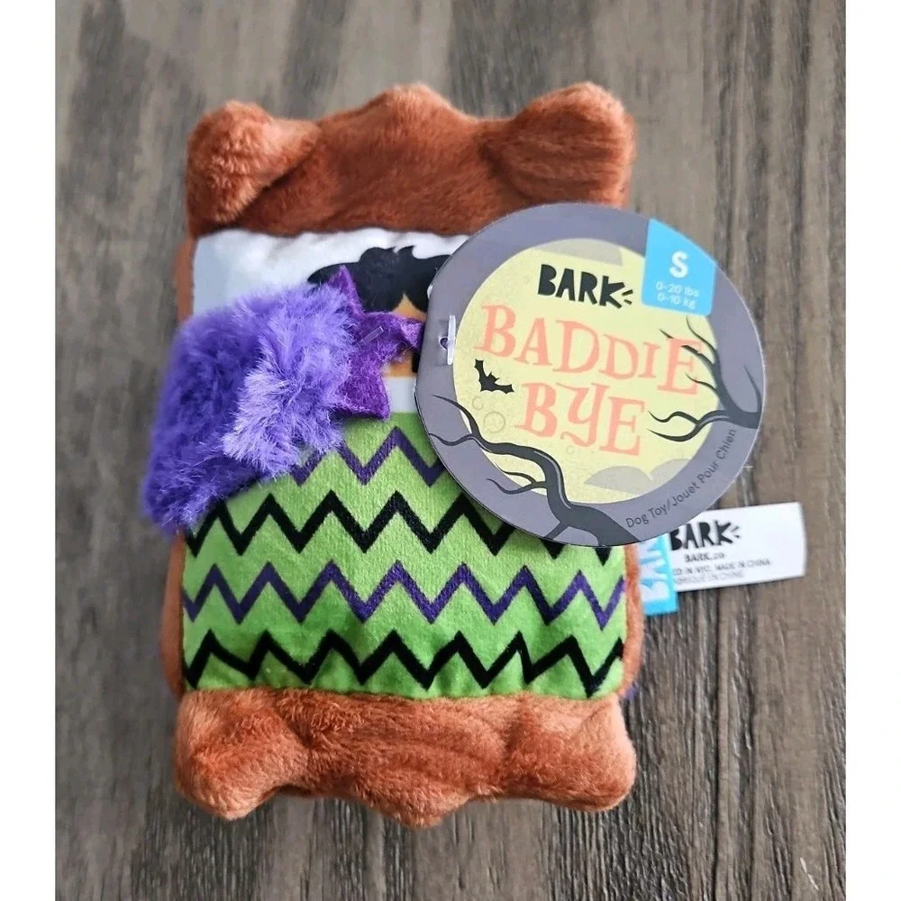 Bark Box Baddie Bye Dog Toy Afraid Bark Monster Under Bed Plush Crinkle Squeaker